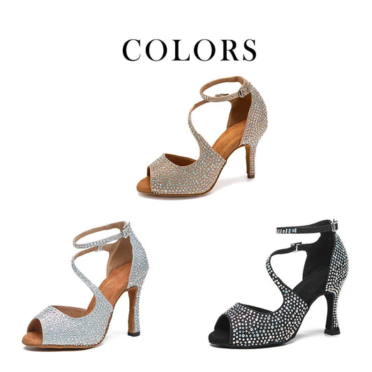 DKZSYIM Women’s Rhinestone High Heels