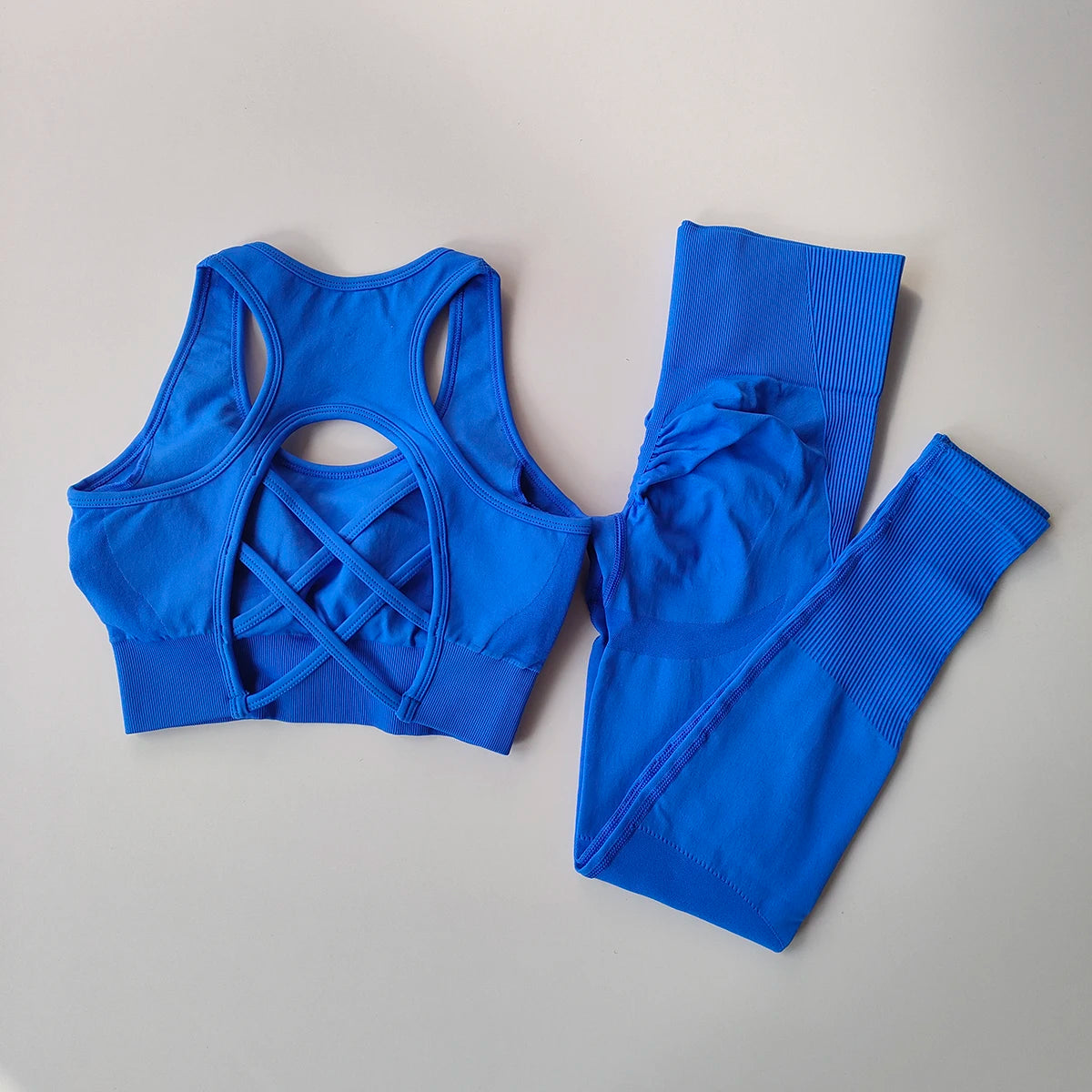 High Waist Seamless Leggings and Bra Set for Women