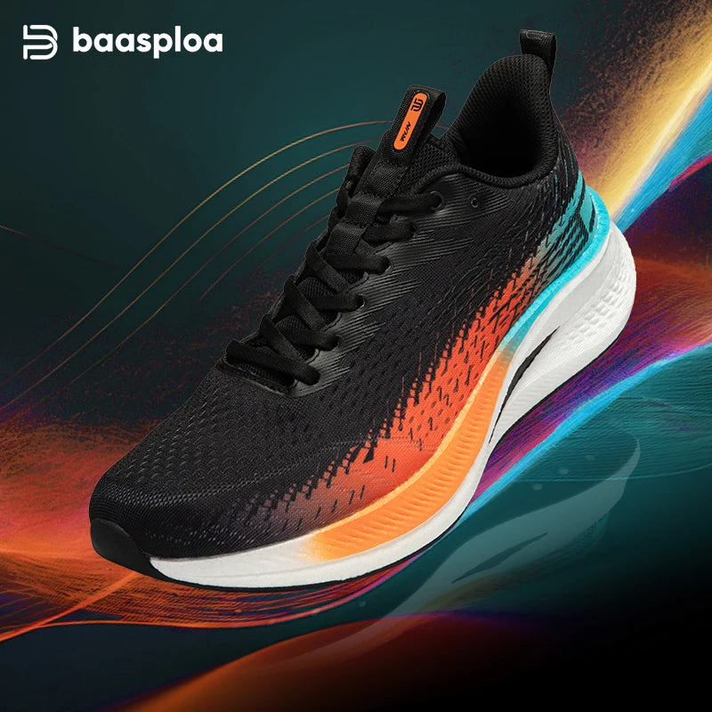 Baasploa Men's Running Shoes - Lightweight Mesh Sneakers with Carbon Plate for Enhanced Performance