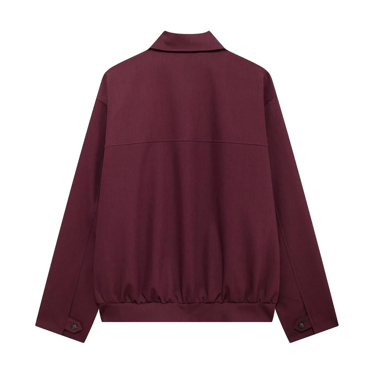 TRAF Zipper Bomber Jackets for Women Autumn Outerwears Overcoat Female Long Sleeve Loose Jacket Women Coats Retro Women's Jacket