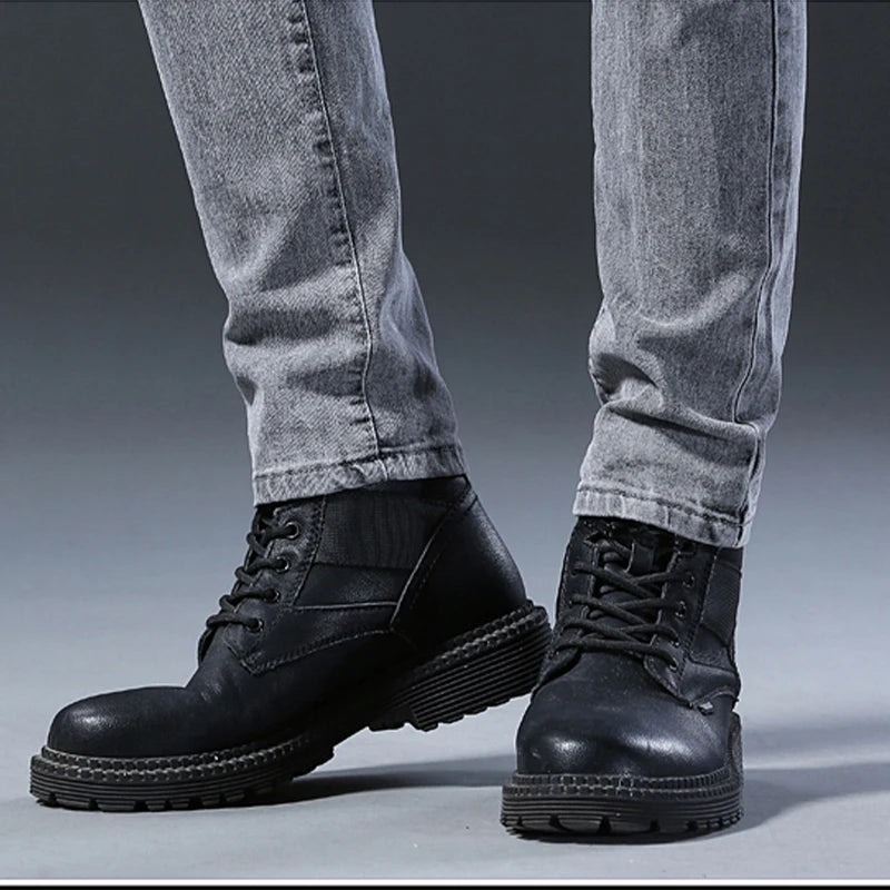 Men's Straight Fit Jeans - Casual Denim Pants with Mid-Rise Waist