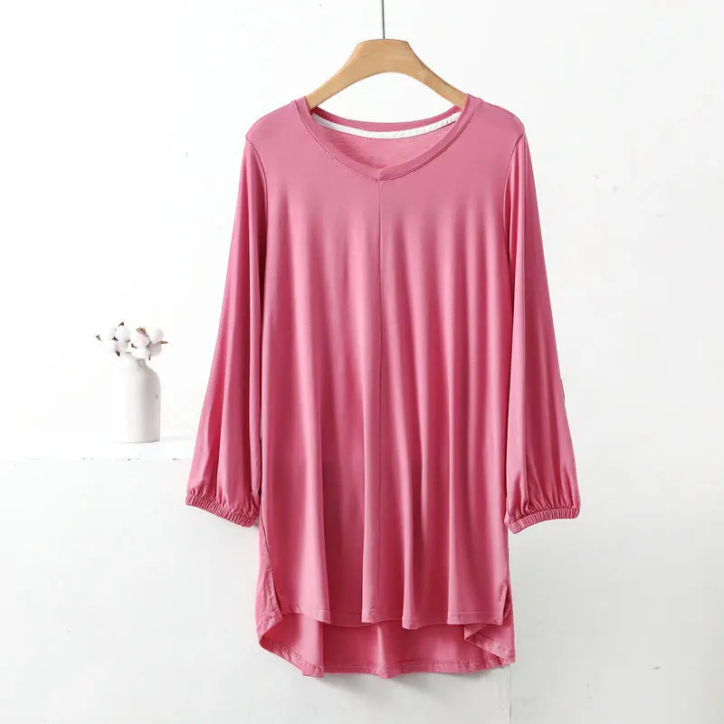 Women's V-Neck Loose Fit Tunic Top