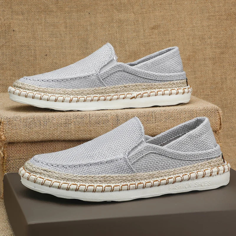 Men's Slip-On Cloth Loafers – Comfortable Flat Casual Shoes for Men