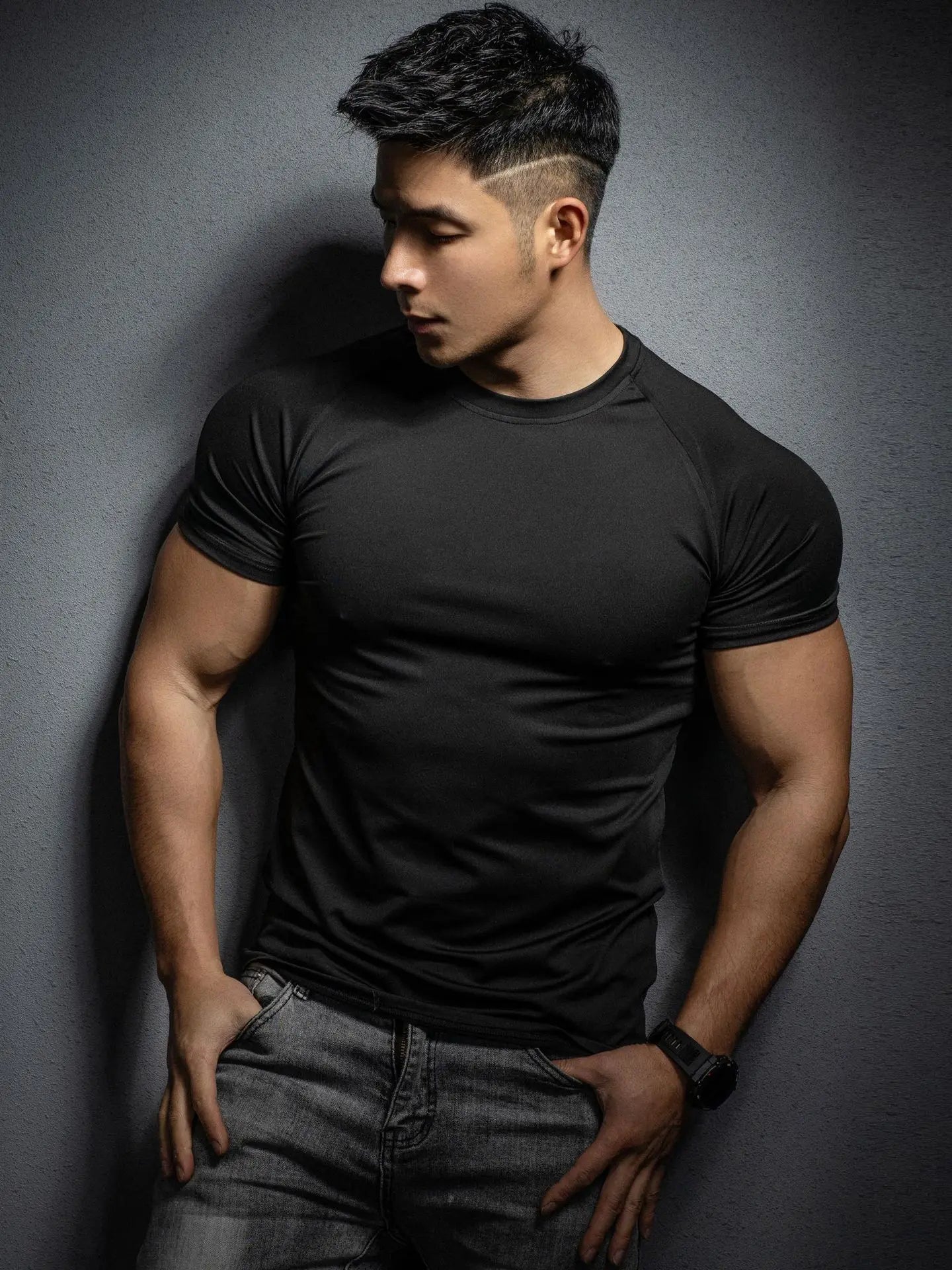 Men's Slim Fit Elastic T-Shirt