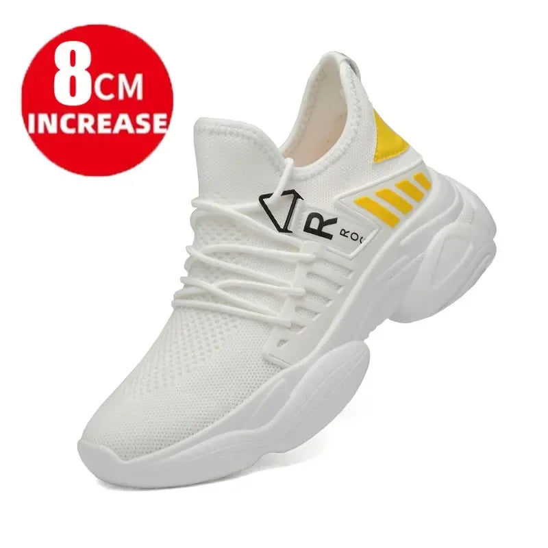 Men's Elevator Sneakers with 8cm Height-Increasing Insole – Breathable Mesh Design