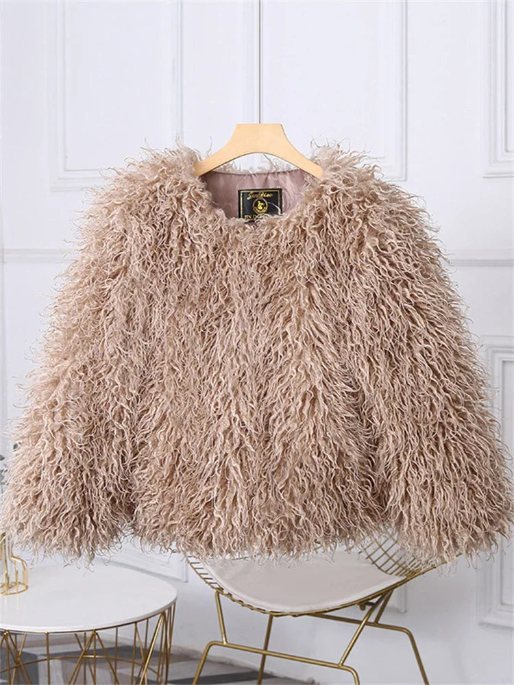 Women's Fluffy Faux Fur Coat & Overcoat – Stylish Warm Winter Outerwear for Women