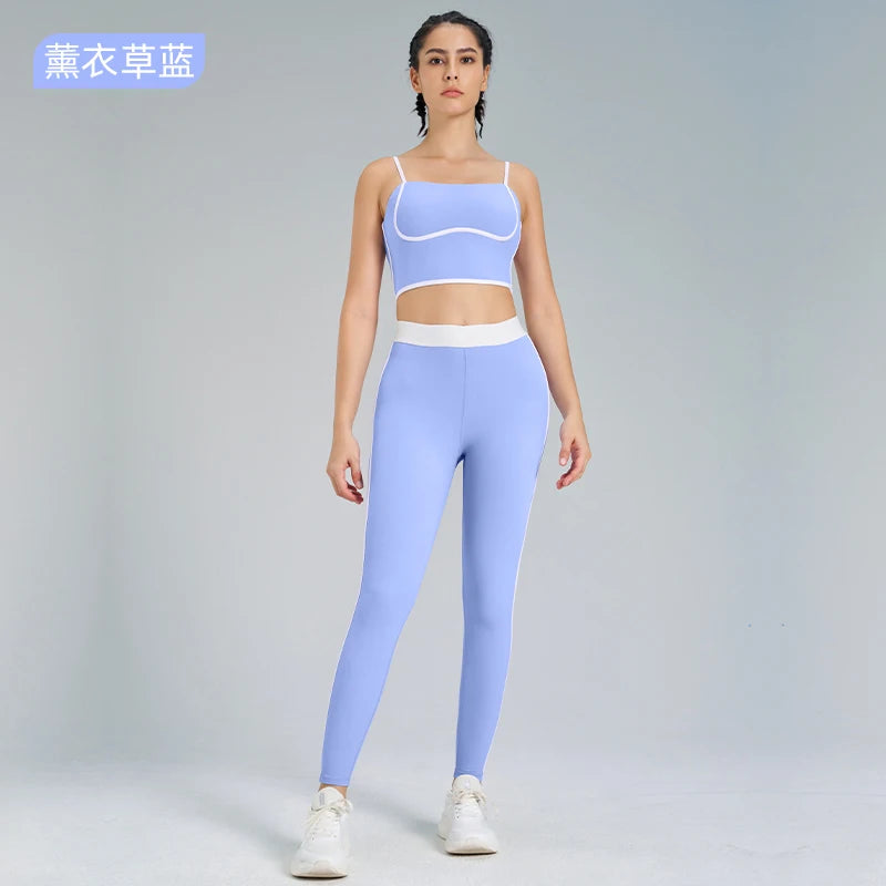 Women's 2-Piece Breathable Sportswear Set - Adjustable Bra & Fitness Leggings for Ultimate Comfort