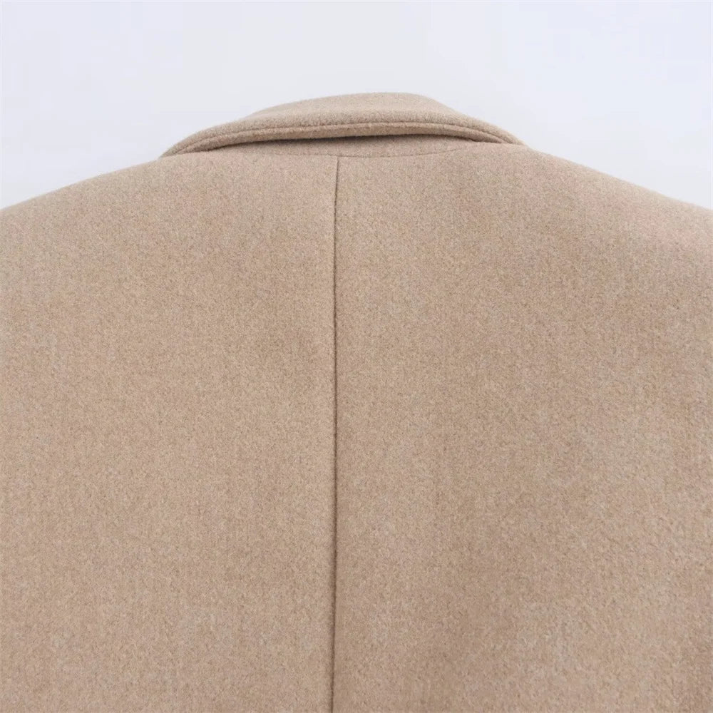 Women's Casual Button-Front Long Sleeve Lapel Coat