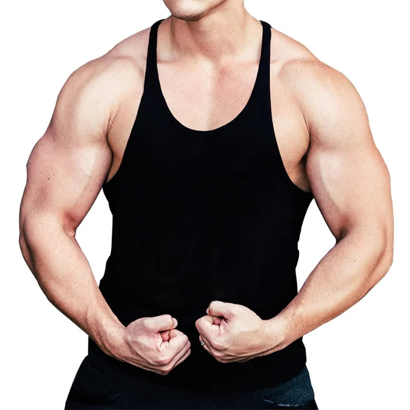 Men's Y-Back Cotton Tank Top – Breathable Activewear Vest