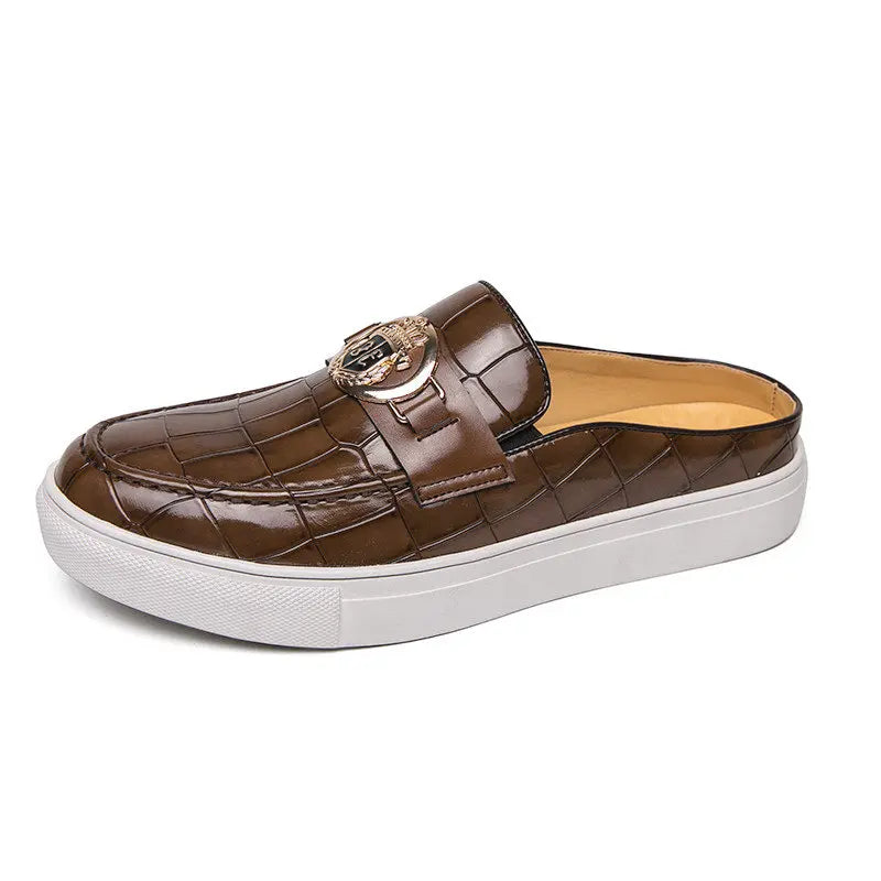 Men's Leather Breathable Loafers - Half Slip-On Dress Shoes