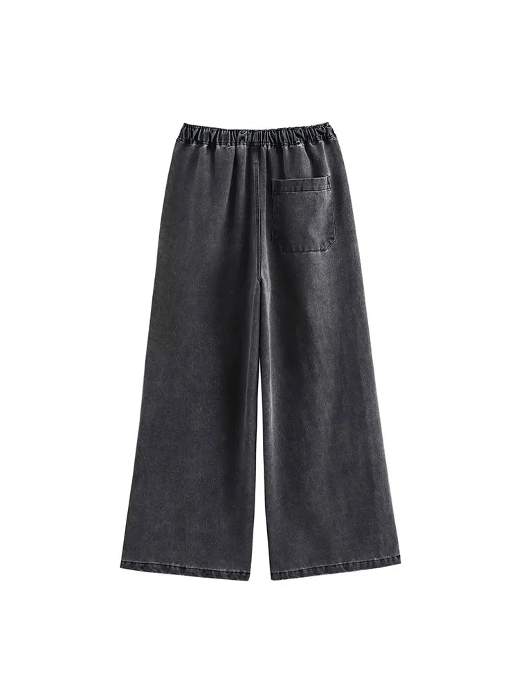 Women’s Two-Piece Sweater Set with Turn-Down Collar & High-Waist Drawstring Pants