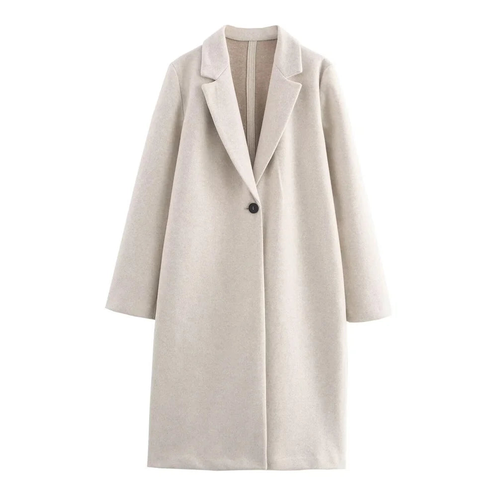 Women's Oversized Soft Long Coat with Button Closure