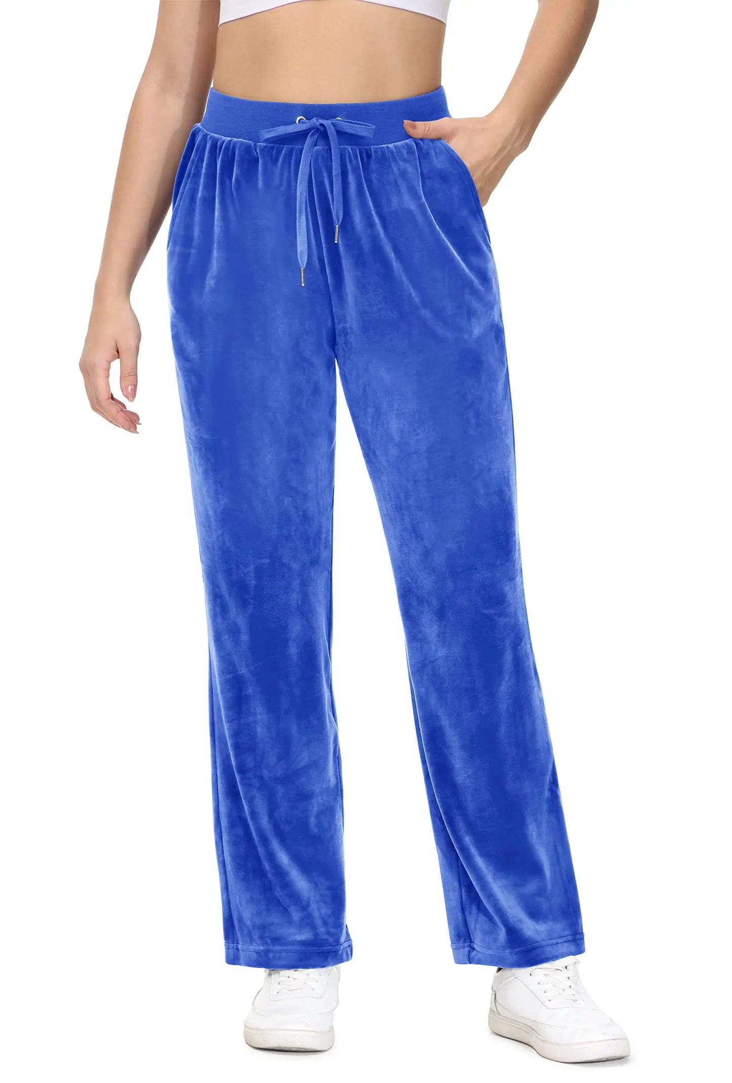 Women's Fleece Jogger Sweatpants with Drawstring and Elastic Waist
