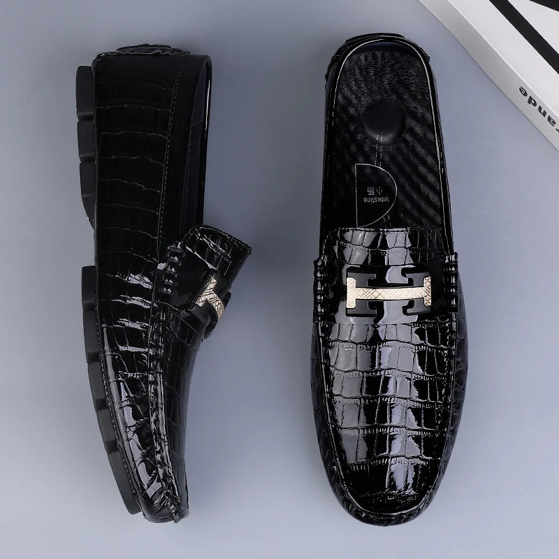 Men's Genuine Leather Slip-On Loafers – Stylish & Comfortable Dress Shoes for Men