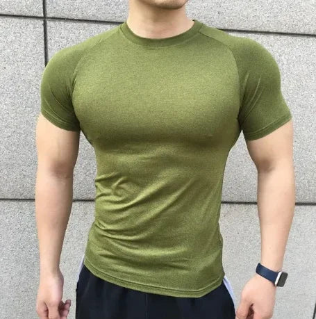 Men's Short Sleeve Fitness Compression T-Shirt - Various Colors