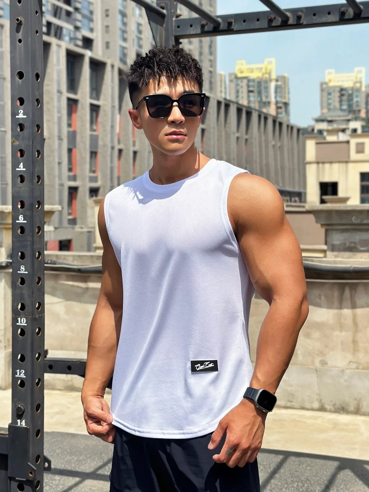 Men's Round Neck Vest with Mesh Bottom - Various Colors