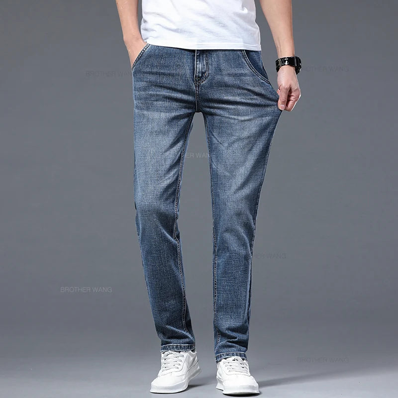 Men's Slim Fit Stretch Denim Jeans - Casual Thin Fit Slim Fit Men's Jeans
