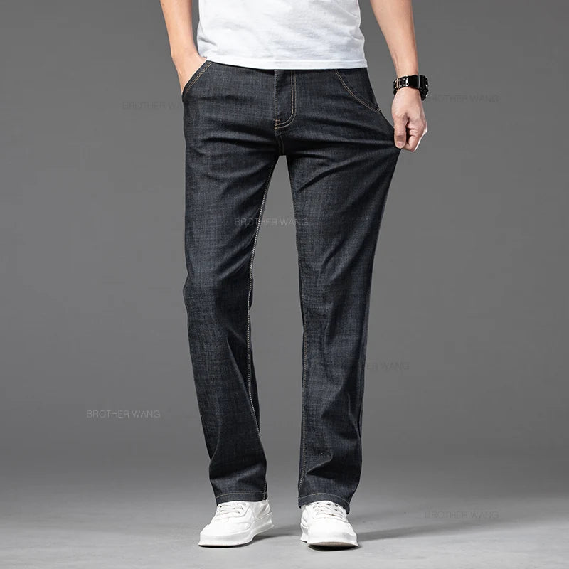 Slim Fit Men's Jeans - Straight Fit Casual Stretch Denim Pants for Men