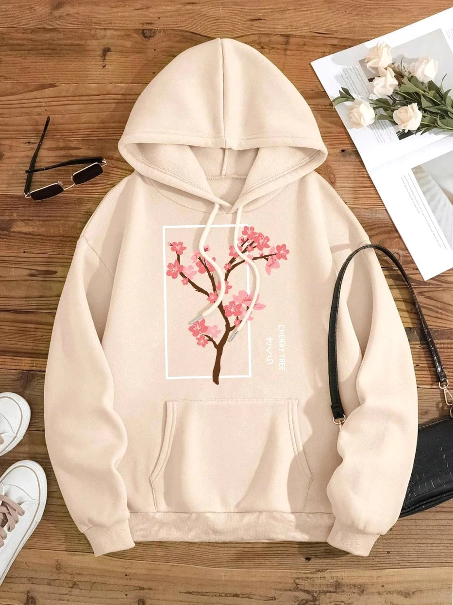 Cherry Blossom Tree in Full Bloom Women’s Loose Hoodie