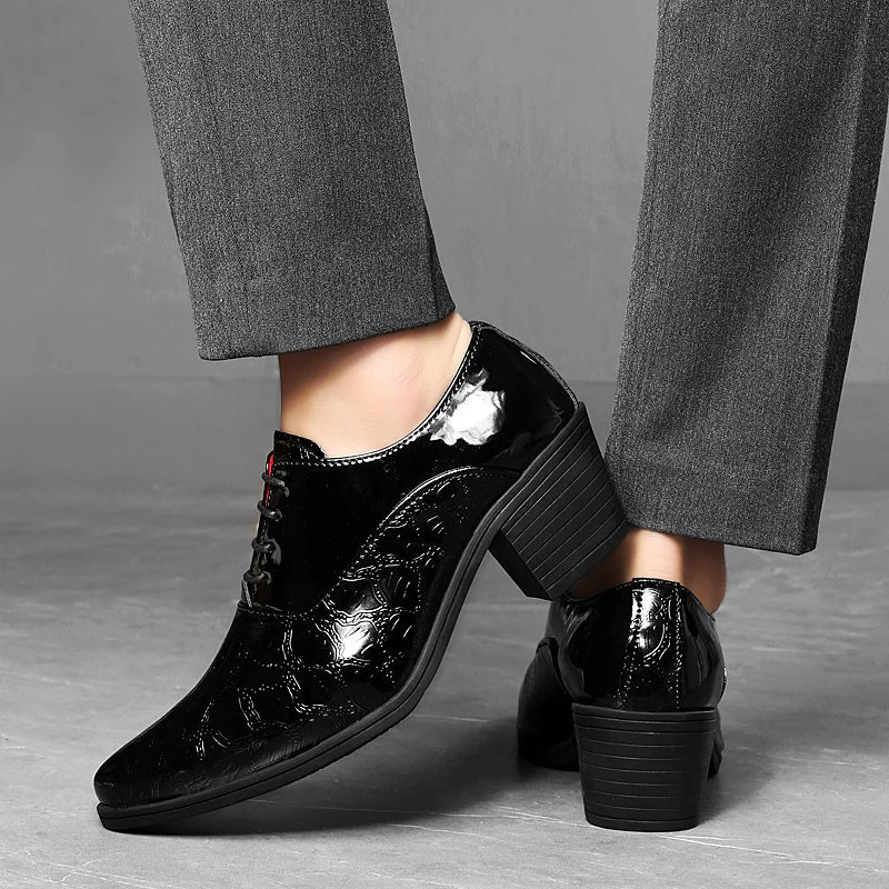 Luxury Men's Pointed Toe Elevation Shoes - Stylish Height-Enhancing Footwear