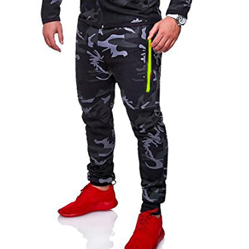 Men's Slim Fit Stretchy Camouflage Drawstring Sweatpants