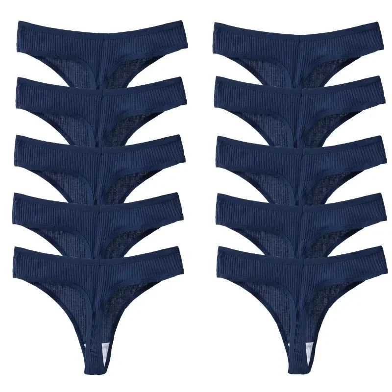 10Pack Women's Cotton Thongs - Comfortable Fit Thong's