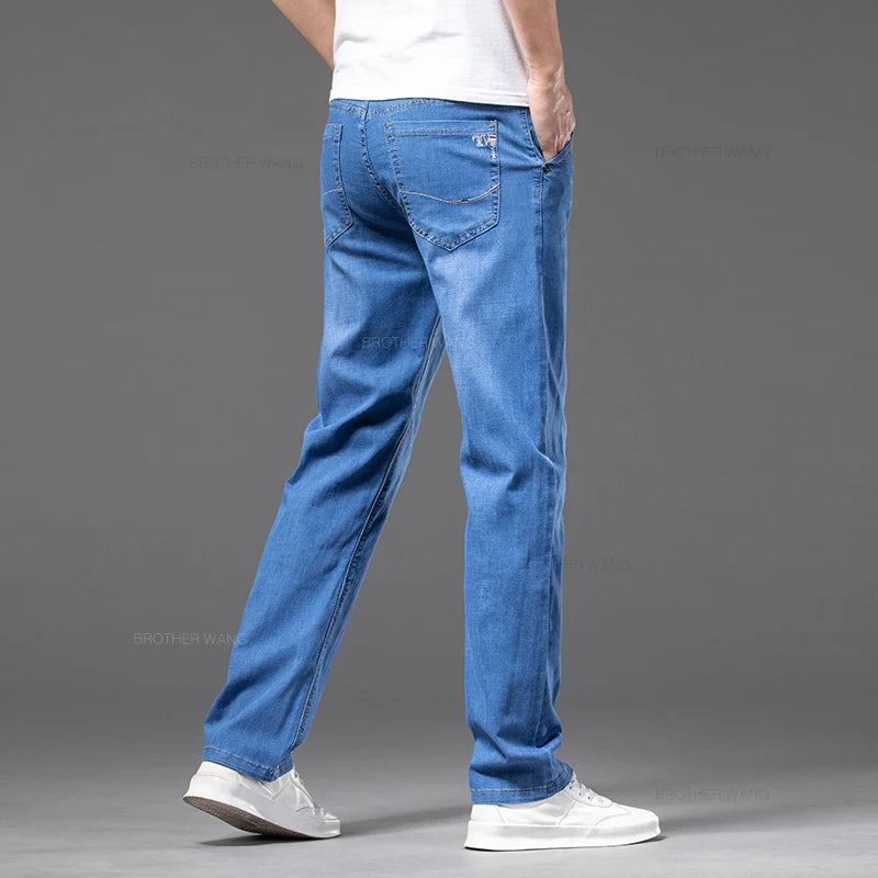 Slim Fit Men's Jeans - Straight Fit Casual Stretch Denim Pants for Men