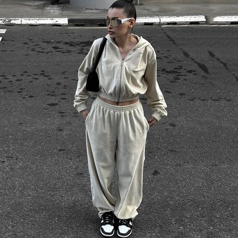 Women's 2-Piece Long Sleeve Hoodie & Sweatpants Set