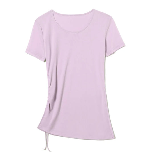 Elegant Slim Fit Women's T-Shirt with Side Split