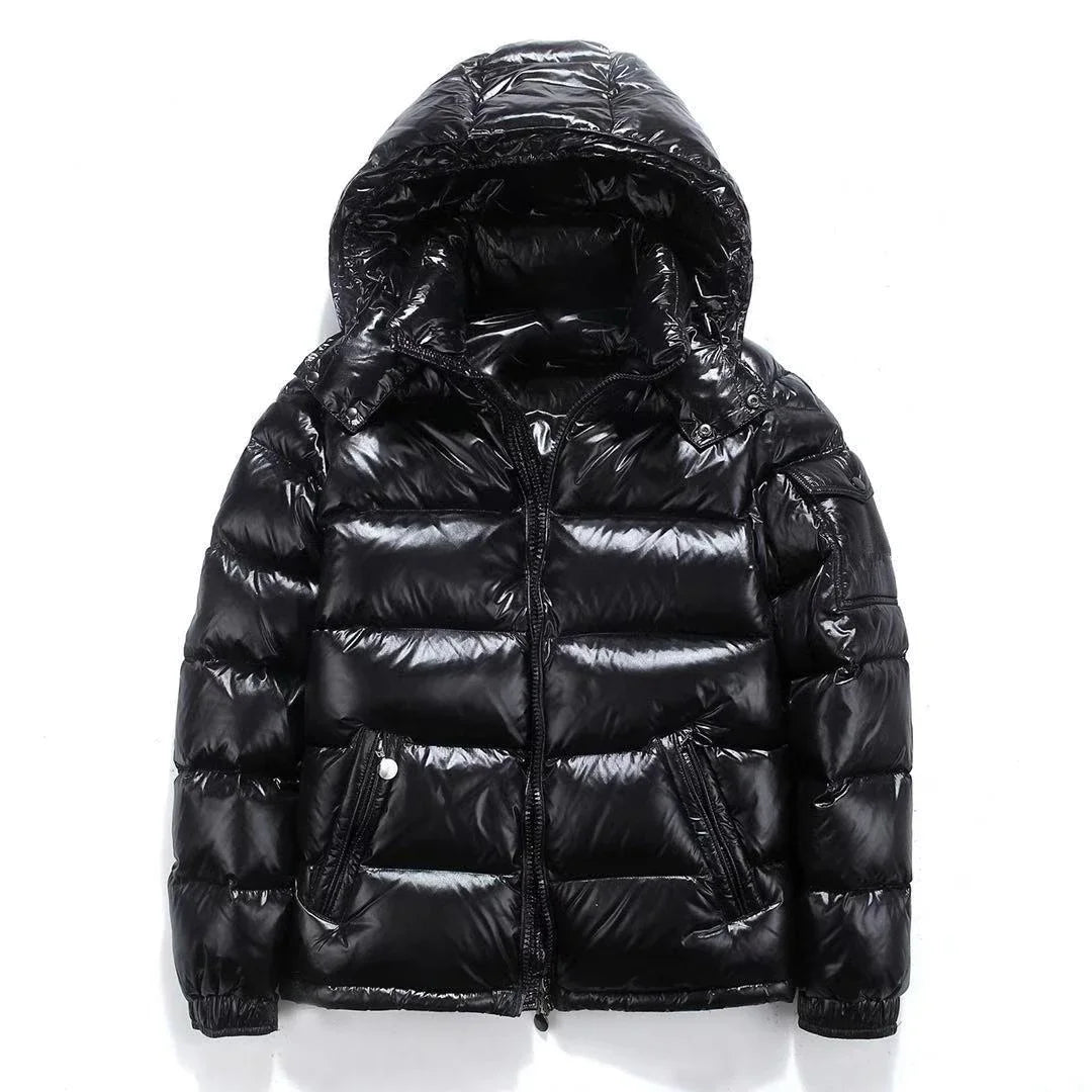 Men's Glossy Hooded Down Parka Jacket