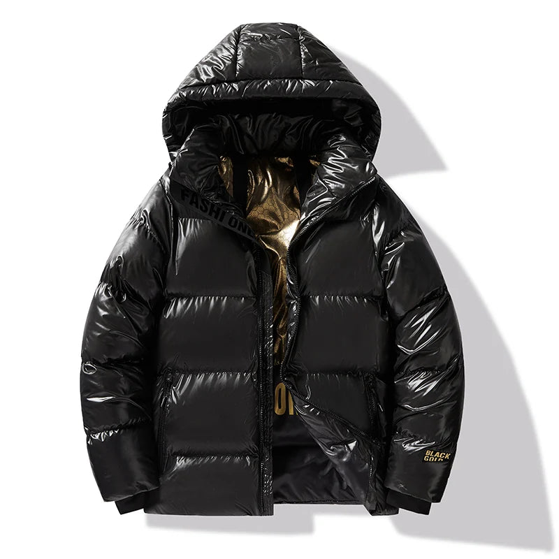 Men's Hooded Zipper Puffer Parka Jacket - Insulated Padded Winter Coat