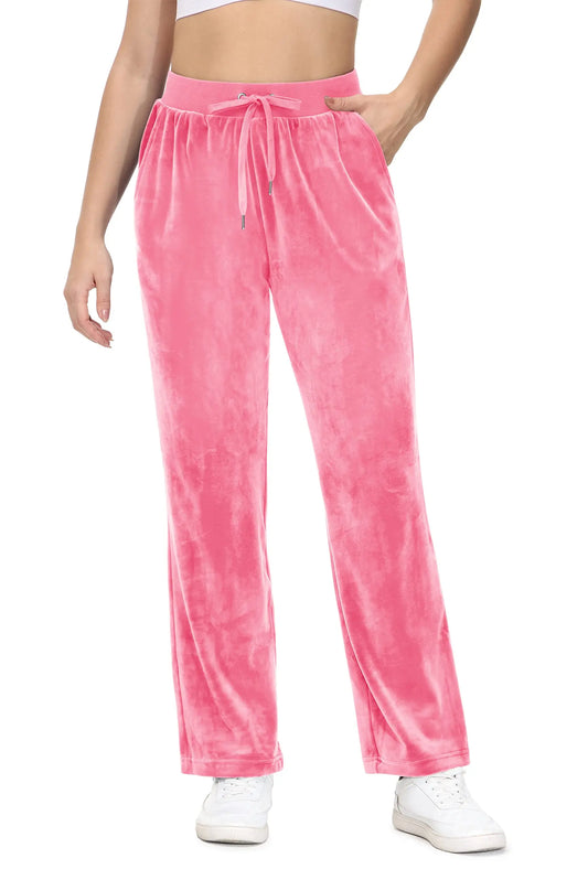 Women's Fleece Jogger Sweatpants with Drawstring and Elastic Waist