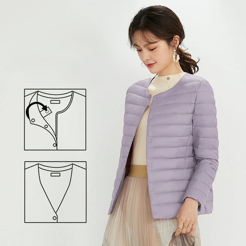 Women's Duck Down Puffer Jacket - Warm Liner Winter Coat for Women