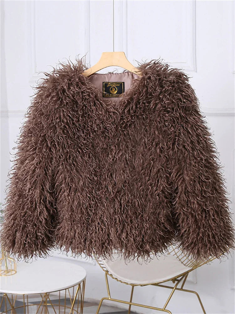 Women's Fluffy Faux Fur Coat & Overcoat – Stylish Warm Winter Outerwear for Women