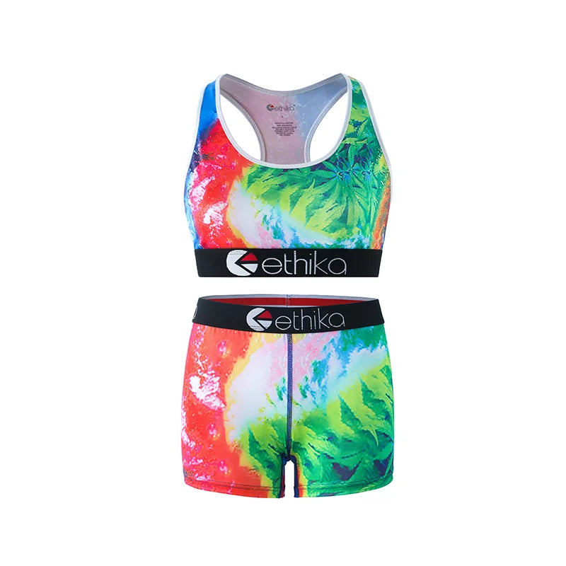 ETHIKA Women's Two-Piece Vest Shorts Swimsuit with Sweat-Absorbing and Quick-Drying Fabric
