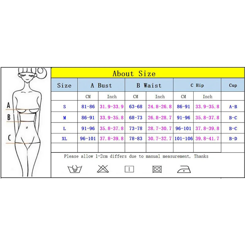 Women's Push-Up Bikini Set with Embroidery - Stylish Bathing Suit for Women