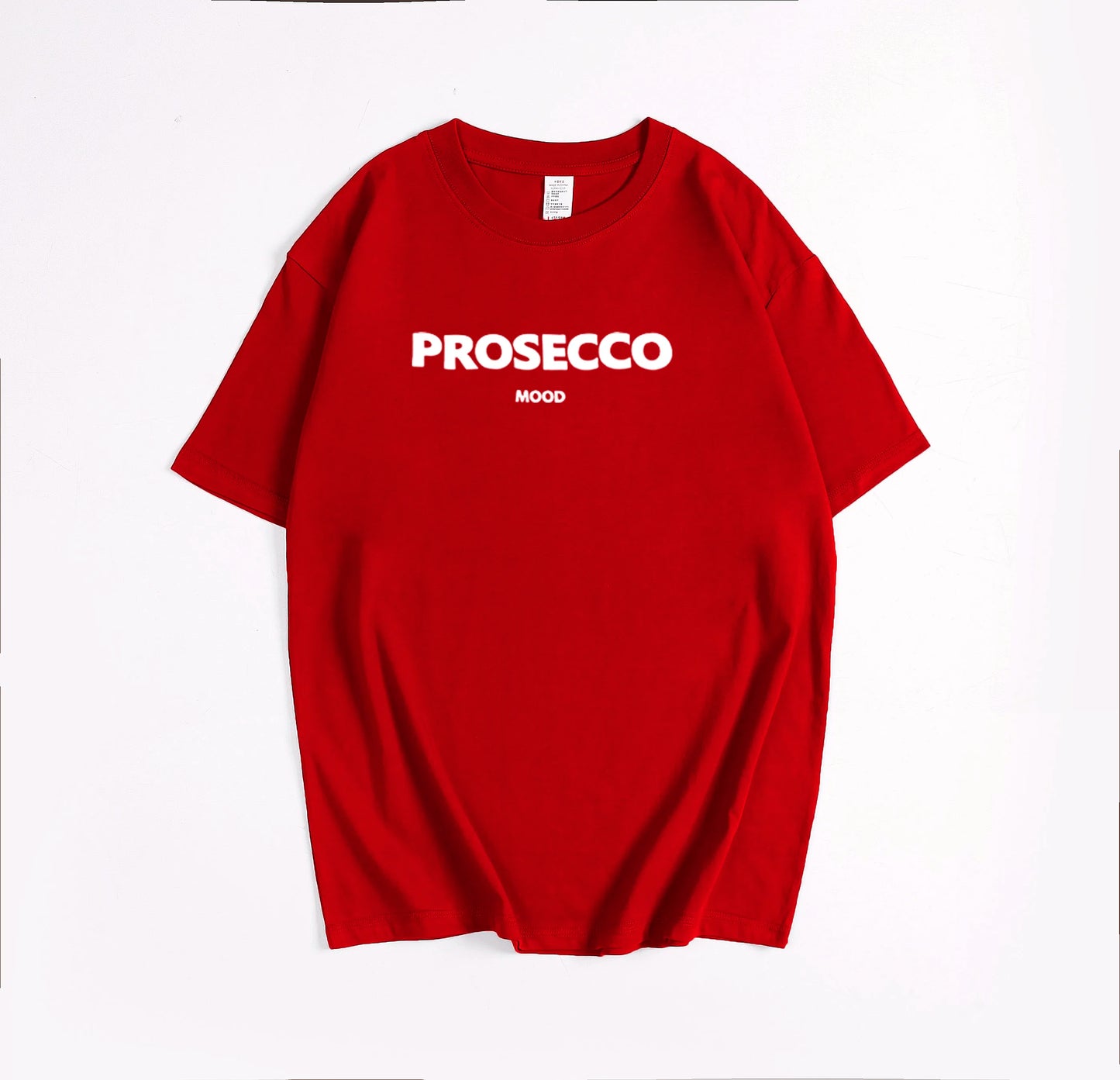 Cotton "Prosecco Mood" Print T-Shirt for Women - Casual Loose Fit Tee by Hirsionsan