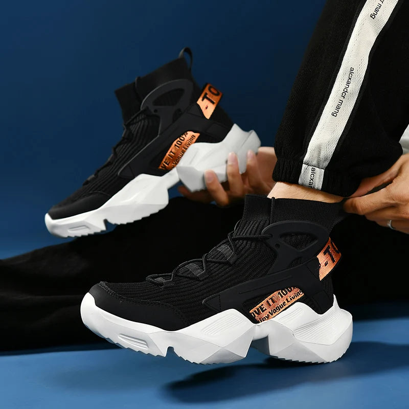 Premium High-Top Men’s Sneakers with Thick Soles