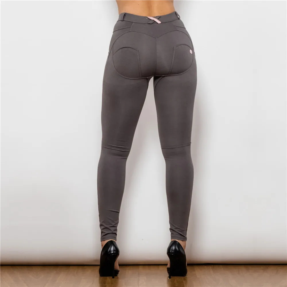 Women's Slim Fit Stretch Skinny Pants - High-Waisted Pencil Trousers with Push-Up Design