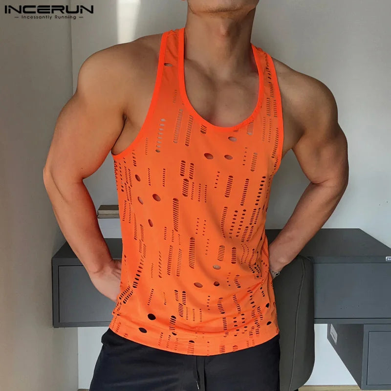 Men's Transparent Stringer Tank Top