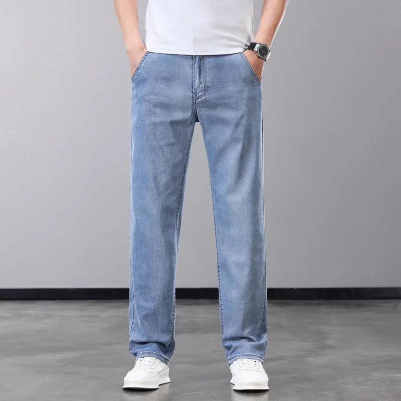 Slim Fit Men’s Jeans with Lyocell Fabric – Soft, Breathable, and Comfortable Straight Leg Denim Pants
