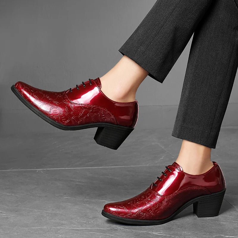 Luxury Men's Pointed Toe Elevation Shoes - Stylish Height-Enhancing Footwear
