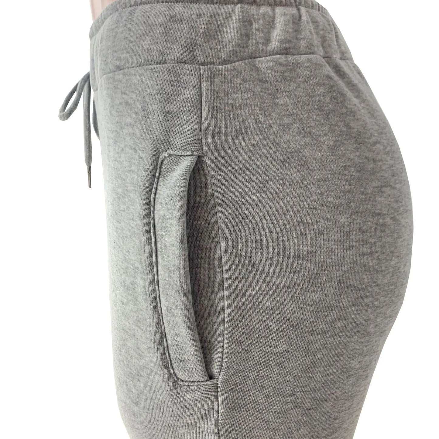 Women's Mid-Waist Thick Stacked Jogger Sweatpants