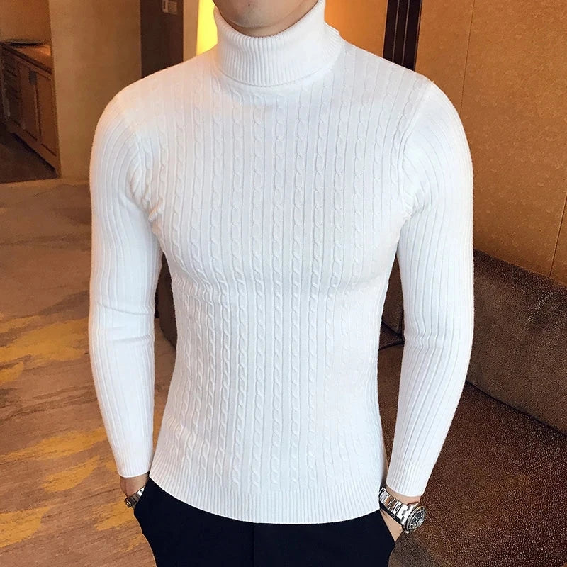Men's Thick Knitwear Long Sleeve Turtleneck Sweater
