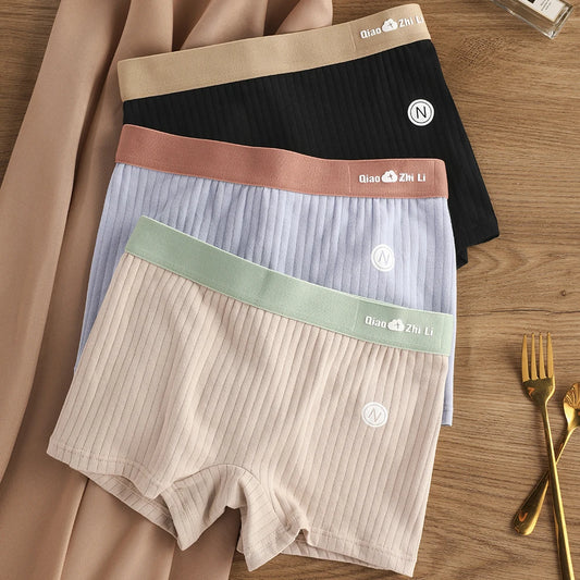 Women's 3-Pack Cotton Striped Breathable Briefs - Comfortable and Stylish Underwear Set