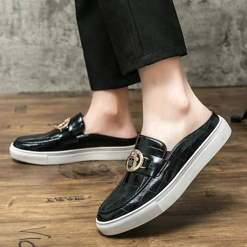 Men's Leather Breathable Loafers - Half Slip-On Dress Shoes