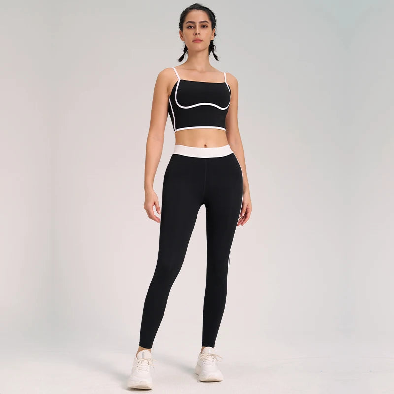 Women's 2-Piece Breathable Sportswear Set - Adjustable Bra & Fitness Leggings for Ultimate Comfort