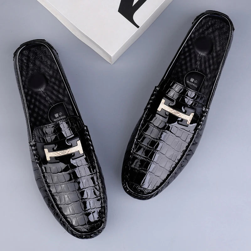 Men's Genuine Leather Slip-On Loafers – Stylish & Comfortable Dress Shoes for Men