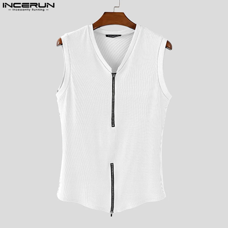 Incerun Men's Sleeveless Zipper Vest