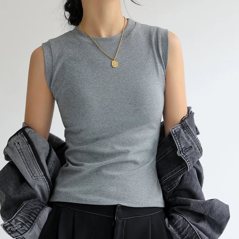 Women's Cotton Round Neck Camisole Vest
